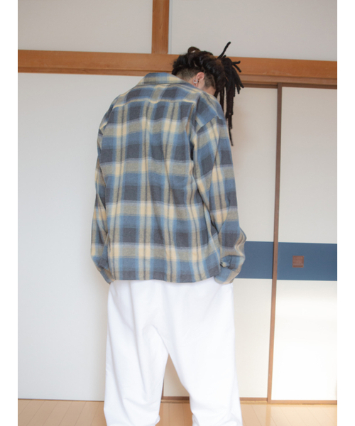 GOZER(ゴーザー)の「OVERSIZED FLANNEL CHECK SHIRTS_LIGHT BLUE(シャツ/ブラウス・メンズ・ライトブルー・ONE SIZE)」の6枚目の写真