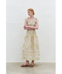 KUME（クメ）の「Ribbon Smocked Long Dress, Lime（ワンピース）」