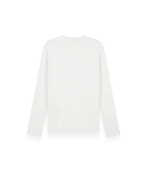 R-0036 / R4-SIGNATURE HENLEY NECK LONGSLEEVE(WHITE)（Tシャツ