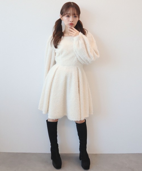 CECIL McBEE(セシルマクビー)の「プードルリボンベルトミニワンピース(ワンピース・レディース・ベージュ/アイボリー/ブラック/グレー・MEDIUM)」の21枚目の写真