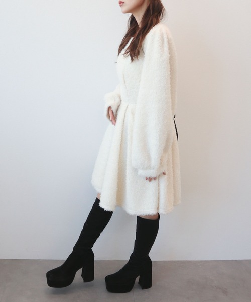 CECIL McBEE(セシルマクビー)の「プードルリボンベルトミニワンピース(ワンピース・レディース・ベージュ/アイボリー/ブラック/グレー・MEDIUM)」の22枚目の写真