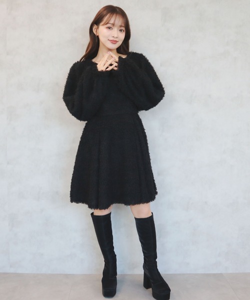 CECIL McBEE(セシルマクビー)の「プードルリボンベルトミニワンピース(ワンピース・レディース・ベージュ/アイボリー/ブラック/グレー・MEDIUM)」の17枚目の写真