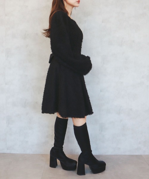 CECIL McBEE(セシルマクビー)の「プードルリボンベルトミニワンピース(ワンピース・レディース・ベージュ/アイボリー/ブラック/グレー・MEDIUM)」の20枚目の写真