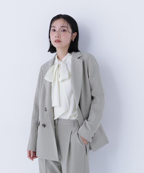 NATURAL BEAUTY BASIC(ナチュラルビューティーベーシック)の「◇クラッシー SETUP ダブルブレストジャケット(テーラードジャケット・レディース・カーキ/ブラウン・MEDIUM/SMALL)」の9枚目の写真