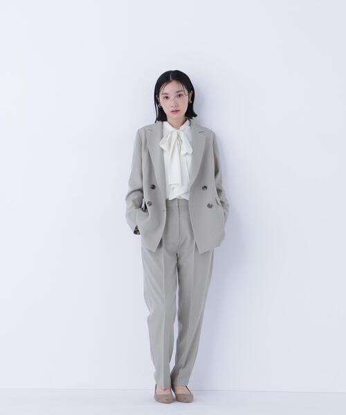 NATURAL BEAUTY BASIC(ナチュラルビューティーベーシック)の「◇クラッシー SETUP ダブルブレストジャケット(テーラードジャケット・レディース・カーキ/ブラウン・MEDIUM/SMALL)」の4枚目の写真