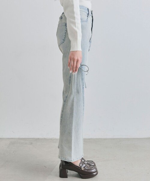 OLIVE des OLIVE（オリーブデオリーブ）の「美脚ストレッチフレアデニムパンツ（デニムパンツ・レディース・ブルー/サックスブルー/ピンク・MEDIUM/SMALL）」の7枚目の写真