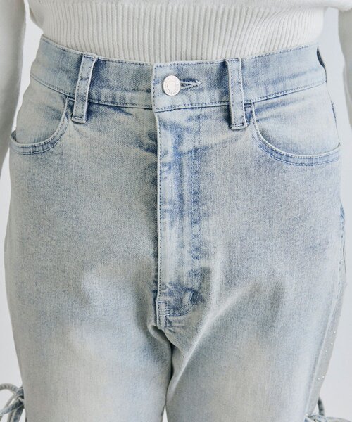 OLIVE des OLIVE（オリーブデオリーブ）の「美脚ストレッチフレアデニムパンツ（デニムパンツ・レディース・ブルー/サックスブルー/ピンク・MEDIUM/SMALL）」の9枚目の写真