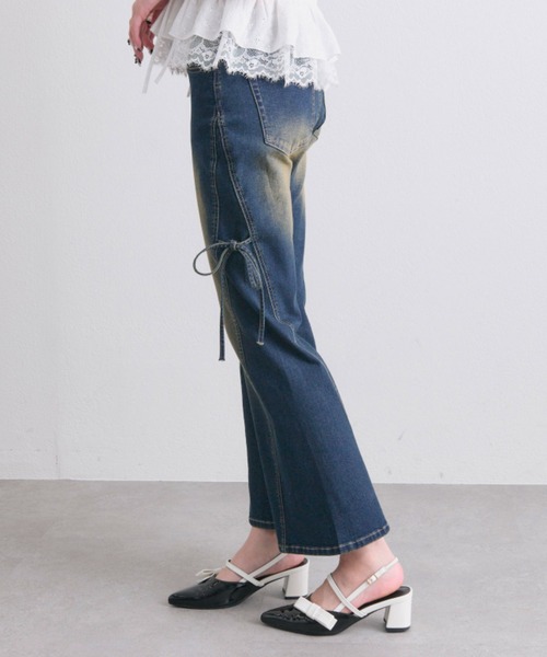 OLIVE des OLIVE(オリーブデオリーブ)の「美脚ストレッチフレアデニムパンツ(デニムパンツ・レディース・ブルー/サックスブルー/ピンク・MEDIUM/SMALL)」の10枚目の写真