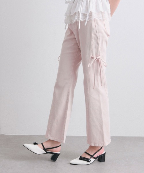 OLIVE des OLIVE(オリーブデオリーブ)の「美脚ストレッチフレアデニムパンツ(デニムパンツ・レディース・ブルー/サックスブルー/ピンク・MEDIUM/SMALL)」の17枚目の写真