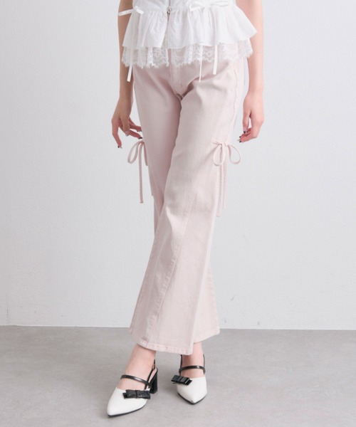 OLIVE des OLIVE(オリーブデオリーブ)の「美脚ストレッチフレアデニムパンツ(デニムパンツ・レディース・ブルー/サックスブルー/ピンク・MEDIUM/SMALL)」の15枚目の写真