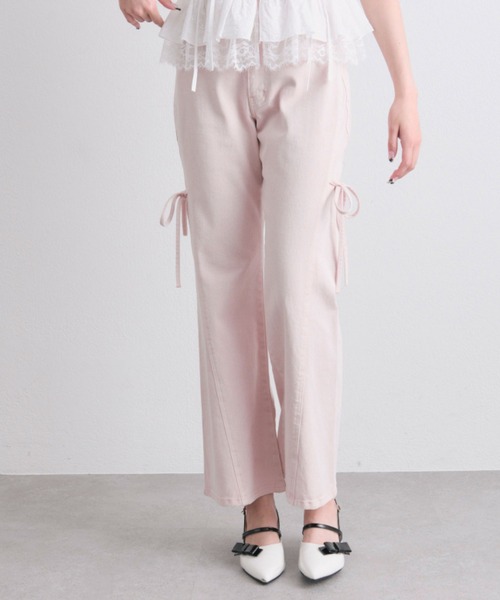 OLIVE des OLIVE(オリーブデオリーブ)の「美脚ストレッチフレアデニムパンツ(デニムパンツ・レディース・ブルー/サックスブルー/ピンク・MEDIUM/SMALL)」の14枚目の写真