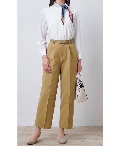 AOYAMA(アオヤマ)の「ストレートパンツ《WEB限定》(その他パンツ・レディース・ベージュ/カーキ・M/L)」の6枚目の写真