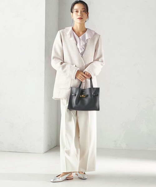 VIOLAd'ORO(ヴィオラドーロ)の「VIOLAd’ORO:金具付き トート(ショルダーバッグ・レディース・キャメル/ブラック・ONE SIZE)」の8枚目の写真