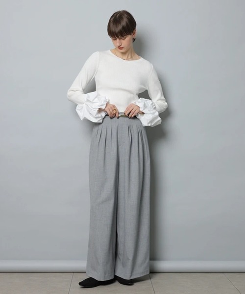 CADUNE（カデュネ）の「４タックパンツ（その他パンツ・レディース・ライトグレー/ブラック・38/36/34）」の11枚目の写真