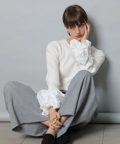 CADUNE（カデュネ）の「４タックパンツ（その他パンツ・レディース・ライトグレー/ブラック・38/36/34）」の13枚目の写真