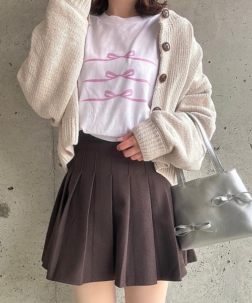 etta(エタ)の「ピンクガーリーリボンロンT/長袖Tシャツ(Tシャツ/カットソー・レディース・ホワイト・MEDIUM/LARGE/SMALL)」の11枚目の写真
