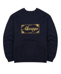 オールウェイズ刺繍スウェットシャツ（ネイビー/裏起毛）