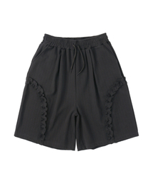 Herringbone Frill Short - Charcoal