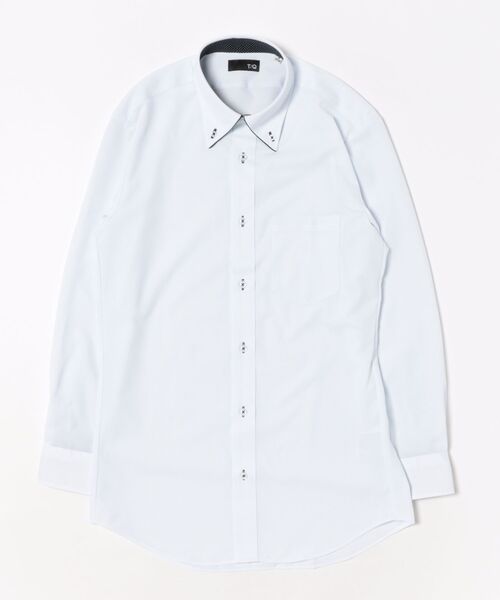 TAKA-Q(タカキュー)の「ワイシャツ メンズ ストレッチ 吸水速乾 ノンアイロン ボタンダウン 長袖 ビジネス ドレス NEWスタンダードフィット(ビジネスシャツ・メンズ・サックスブルー・首回り39cm-裄丈80cm/首回り41cm-裄丈86cm/首回り45cm-裄丈86cm/首回り39cm-裄丈84cm/首回り41cm-裄丈82cm/首回り43cm-裄丈82cm/首回り43cm-裄丈86cm/首回り37cm-裄丈80cm)」の2枚目の写真