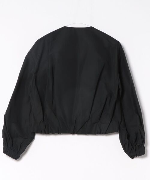 DESIGNWORKS（デザインワークス）の「ノーカラービッグポケットツイルショートブルゾン（ブルゾン・レディース・ブラック・38）」の3枚目の写真