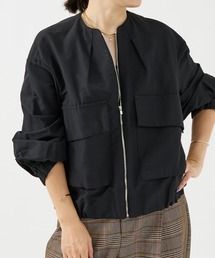 DESIGNWORKS | ノーカラービッグポケットツイルショートブルゾン(ブルゾン)