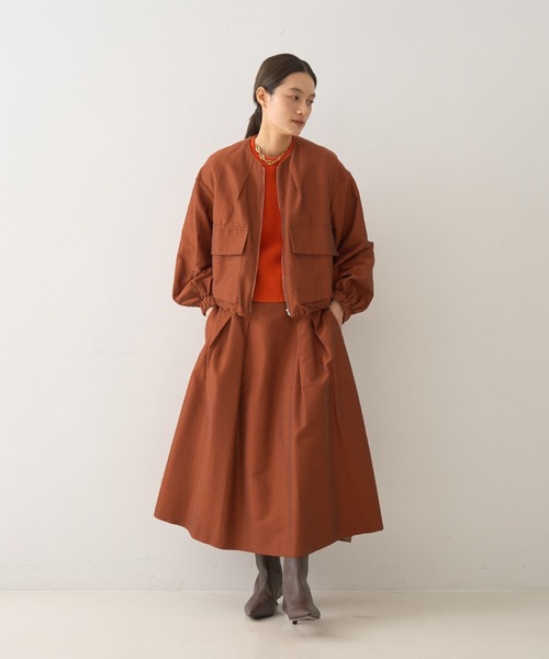 DESIGNWORKS（デザインワークス）の「ノーカラービッグポケットツイルショートブルゾン（ブルゾン・レディース・ブラック・38）」の6枚目の写真