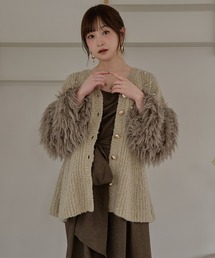 shaggy sleeve peplum knit / シャギースリーブペプラムニット