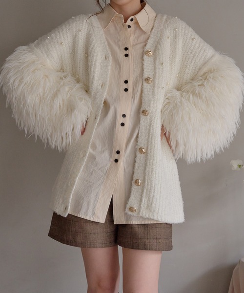 mideal(マイディール)の「shaggy sleeve peplum knit / シャギースリーブペプラムニット(ニット/セーター・レディース・グリーン/ピンクベージュ/アイボリー・FREE)」の18枚目の写真