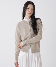 洗濯機洗可バンブーレーヨンニット パールボタンカーディガン