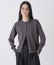洗濯機洗可バンブーレーヨンニット パールボタンカーディガン