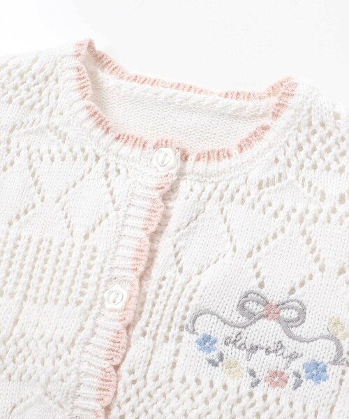 SLAP SLIP BABY(スラップスリップベビー)の「レース編みモチーフ刺しゅうニットカーディガンベビー(70~80cm)(その他ベビーウェア・キッズ・ピンク/オフホワイト・FREE)」の7枚目の写真