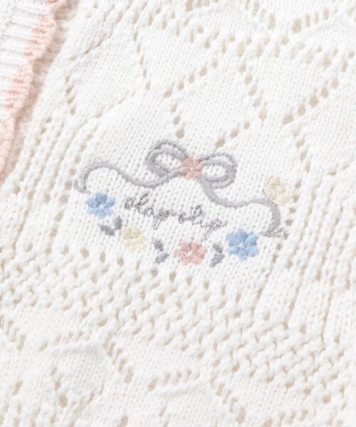 SLAP SLIP BABY(スラップスリップベビー)の「レース編みモチーフ刺しゅうニットカーディガンベビー(70~80cm)(その他ベビーウェア・キッズ・ピンク/オフホワイト・FREE)」の8枚目の写真