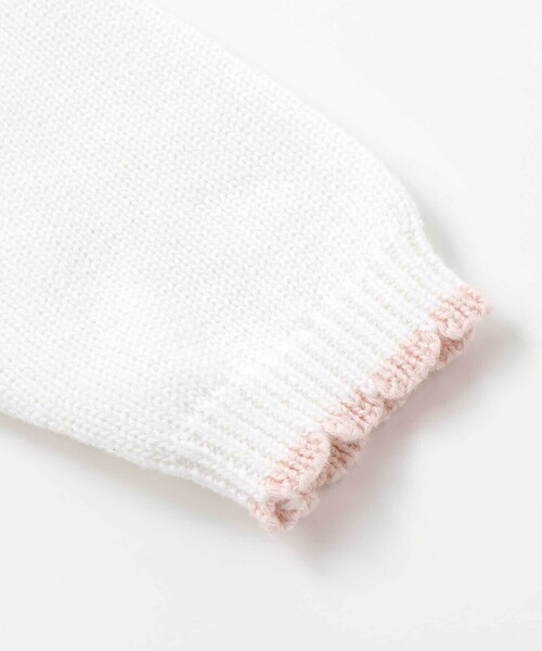 SLAP SLIP BABY(スラップスリップベビー)の「レース編みモチーフ刺しゅうニットカーディガンベビー(70~80cm)(その他ベビーウェア・キッズ・ピンク/オフホワイト・FREE)」の9枚目の写真