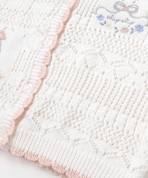 SLAP SLIP BABY(スラップスリップベビー)の「レース編みモチーフ刺しゅうニットカーディガンベビー(70~80cm)(その他ベビーウェア・キッズ・ピンク/オフホワイト・FREE)」の10枚目の写真