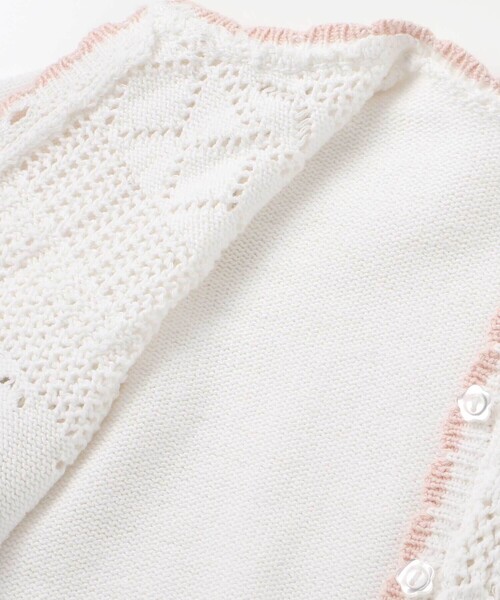 SLAP SLIP BABY(スラップスリップベビー)の「レース編みモチーフ刺しゅうニットカーディガンベビー(70~80cm)(その他ベビーウェア・キッズ・ピンク/オフホワイト・FREE)」の13枚目の写真