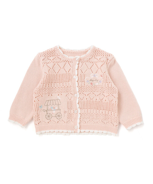 SLAP SLIP BABY(スラップスリップベビー)の「レース編みモチーフ刺しゅうニットカーディガンベビー(70~80cm)(その他ベビーウェア・キッズ・ピンク/オフホワイト・FREE)」の15枚目の写真