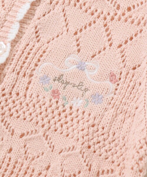 SLAP SLIP BABY(スラップスリップベビー)の「レース編みモチーフ刺しゅうニットカーディガンベビー(70~80cm)(その他ベビーウェア・キッズ・ピンク/オフホワイト・FREE)」の17枚目の写真