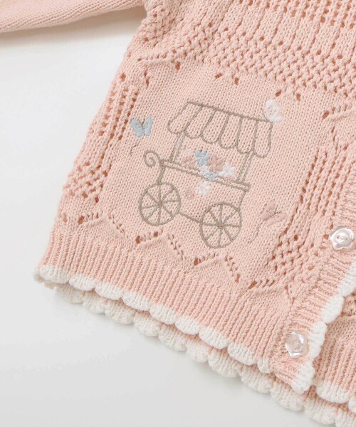 SLAP SLIP BABY(スラップスリップベビー)の「レース編みモチーフ刺しゅうニットカーディガンベビー(70~80cm)(その他ベビーウェア・キッズ・ピンク/オフホワイト・FREE)」の18枚目の写真