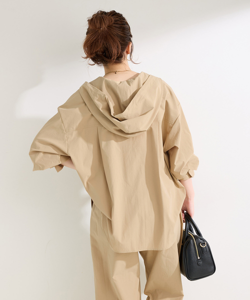 B.C STOCK(ベーセーストック)の「《2点セット》ウォッシャブル / 撥水フードシャツ/パンツSET UP(その他パンツ・レディース・ベージュ/ブラック・FREE)」の17枚目の写真