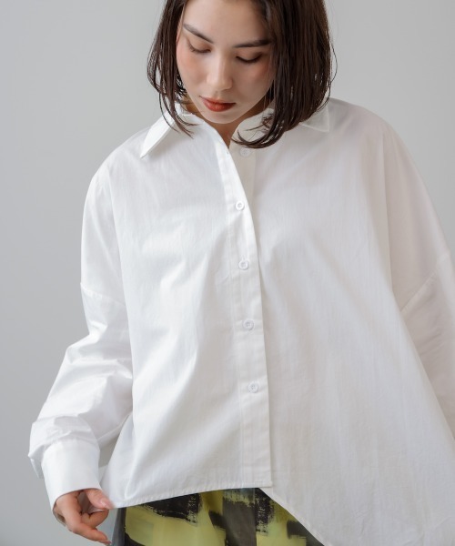 Bou Jeloud(ブージュルード)の「アシメシャツチュニック(シャツ/ブラウス・レディース・ピンク/オフホワイト・38)」の4枚目の写真