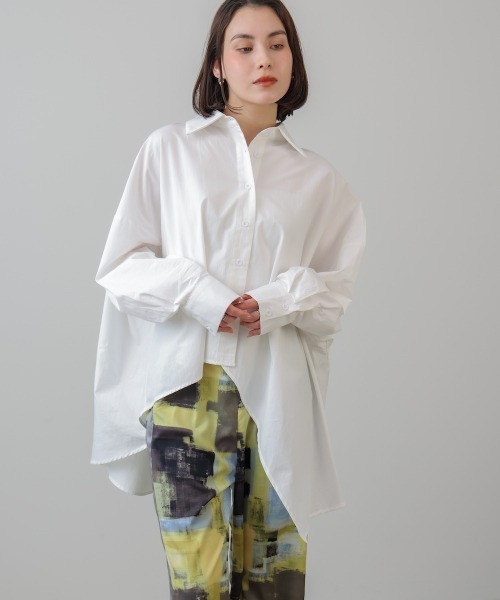 Bou Jeloud(ブージュルード)の「アシメシャツチュニック(シャツ/ブラウス・レディース・ピンク/オフホワイト・38)」の6枚目の写真