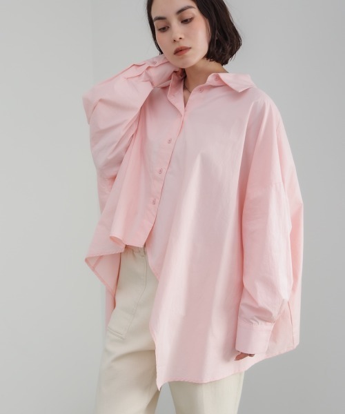 Bou Jeloud(ブージュルード)の「アシメシャツチュニック(シャツ/ブラウス・レディース・ピンク/オフホワイト・38)」の19枚目の写真
