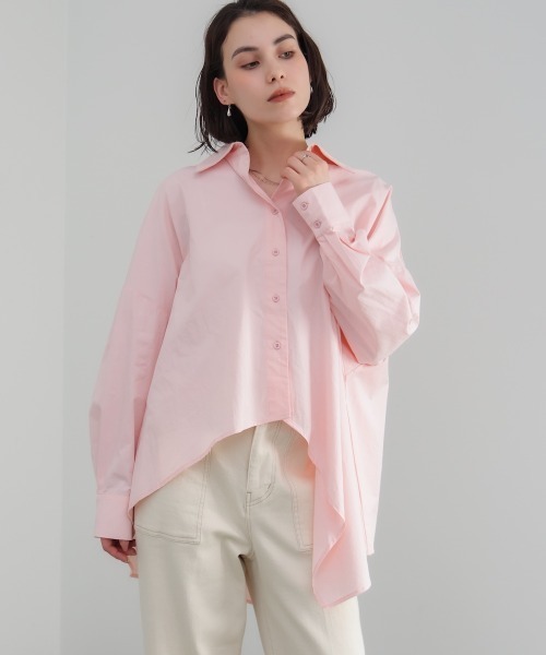 Bou Jeloud(ブージュルード)の「アシメシャツチュニック(シャツ/ブラウス・レディース・ピンク/オフホワイト・38)」の21枚目の写真