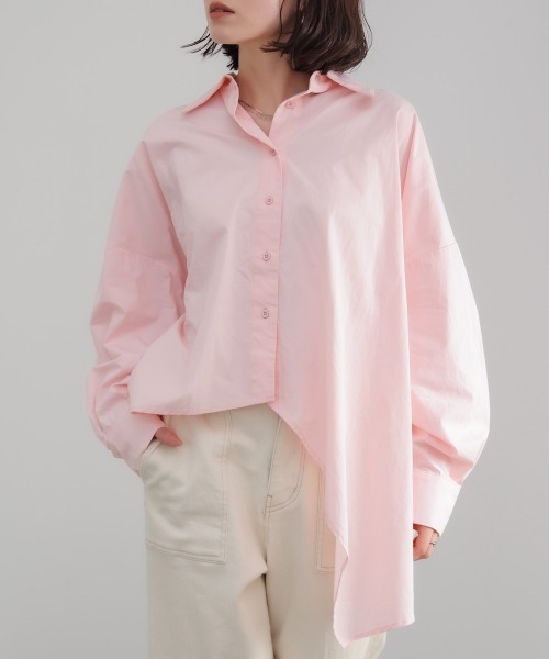 Bou Jeloud(ブージュルード)の「アシメシャツチュニック(シャツ/ブラウス・レディース・ピンク/オフホワイト・38)」の22枚目の写真
