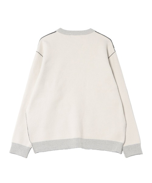 le cercle ADAM ET ROPE'（ルセルクルアダムエロペ）の「マルチジャガードモールプルオーバー（Tシャツ/カットソー・メンズ・オレンジ/オフホワイト/ブルー系その他4・M/LL/L）」の4枚目の写真