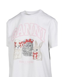 GANNI | BASIC COTTON JERSEY CUTE ANIMALS(Tシャツ/カットソー)