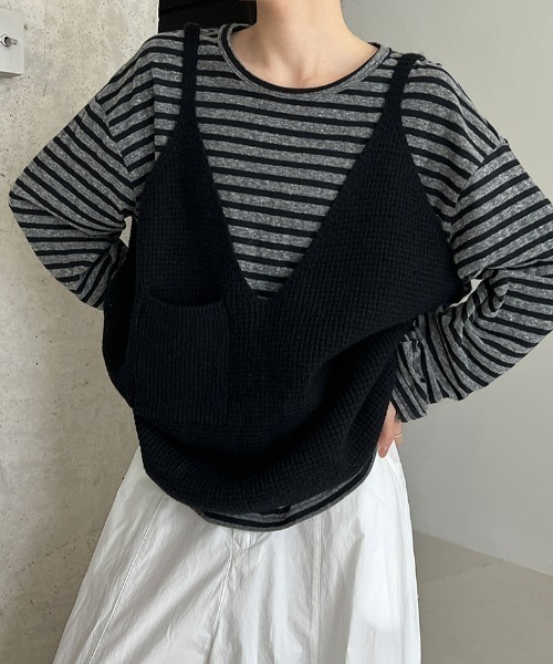 semplice(センプリチェ)の「キャミソール(キャミソール・レディース・グレー/ブラック/ダークグレー・F)」の10枚目の写真