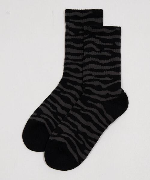 WEGO（ウィゴー）の「WEGO/ゼブラ柄リブソックス（ソックス/靴下・レディース・ピンク/ダークグレー・23-25cm）」の7枚目の写真