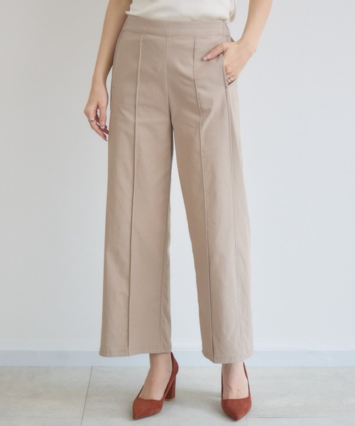 KATHARINE ROSS（キャサリンロス）の「【KATHARINE ROSS】HAKIYASE裏起毛ワイドパンツ（その他パンツ・レディース・ベージュ/ブラック・FREE）」の2枚目の写真