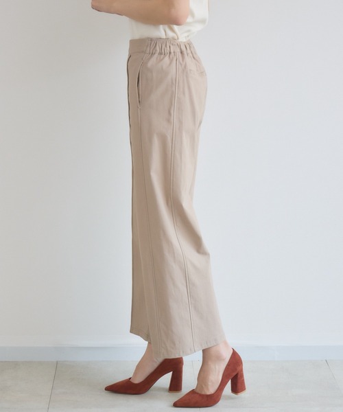 KATHARINE ROSS（キャサリンロス）の「【KATHARINE ROSS】HAKIYASE裏起毛ワイドパンツ（その他パンツ・レディース・ベージュ/ブラック・FREE）」の5枚目の写真